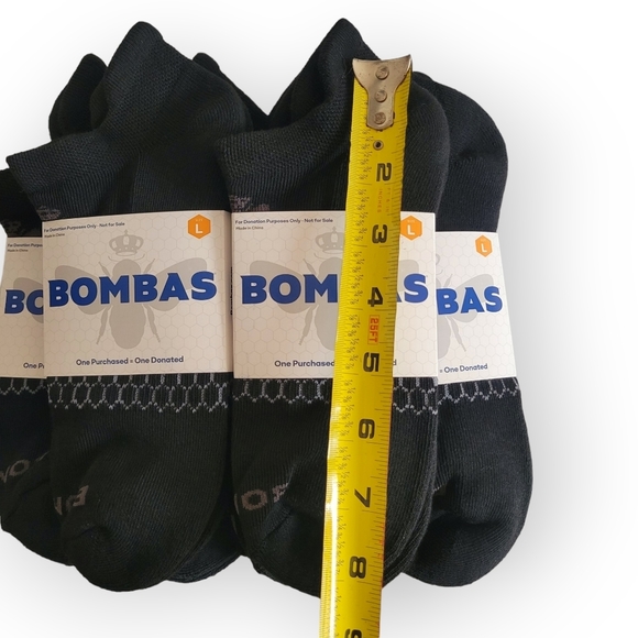 BOMBAS Ankle Sock Tech 6Pck Large Solid Black Honeycomb Arch Support - Picture 6 of 8